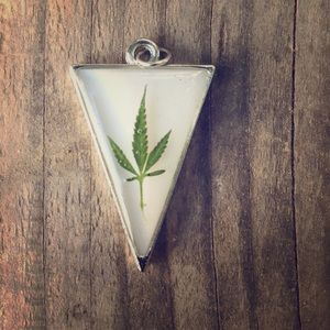 Real Cannabis Leaf Necklace